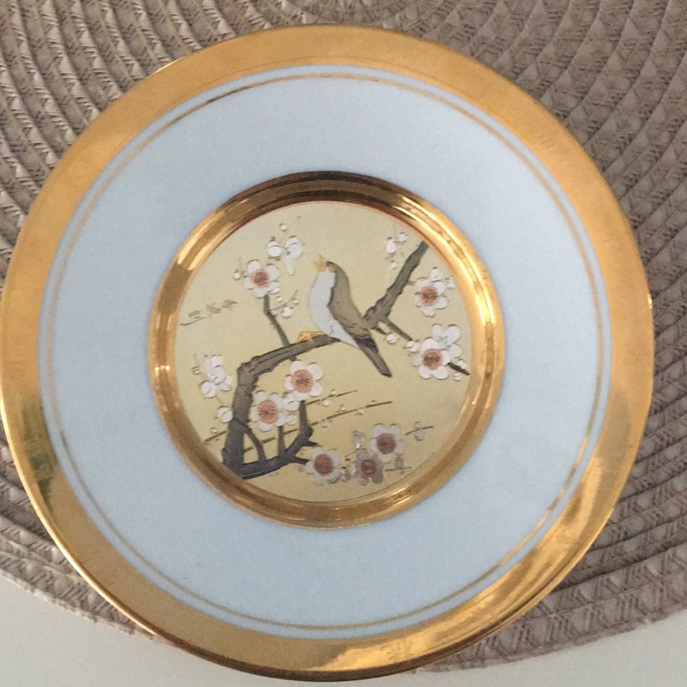 🌻 Chokin art Japanese calendar plate.